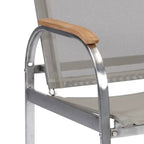 Paire de fauteuils d'extérieur en acier inoxydable Aruba et revêtement vinyle, par Homestyles
