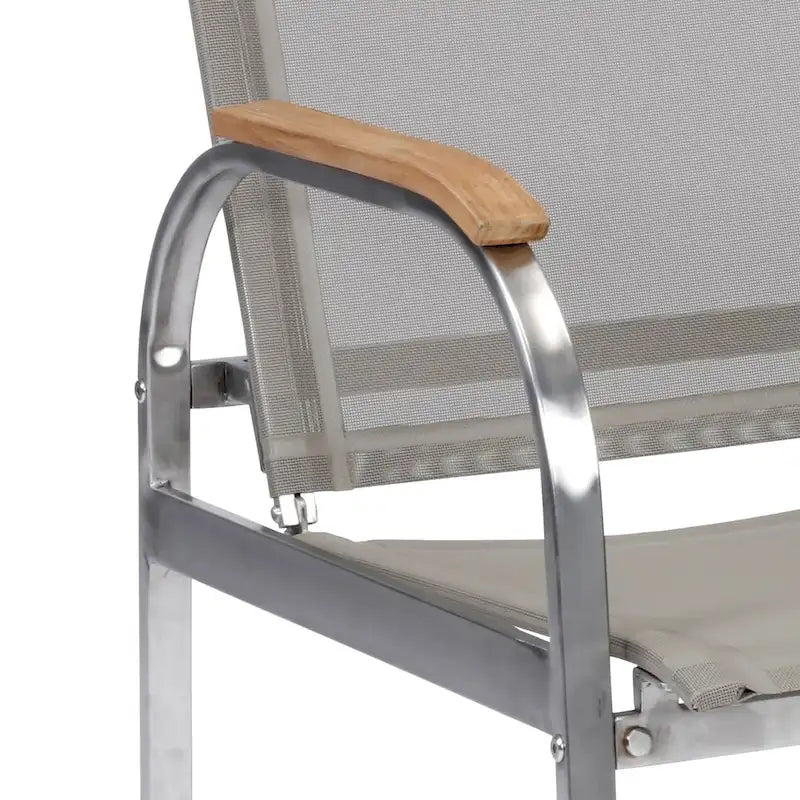 Paire de fauteuils d'extérieur en acier inoxydable Aruba et revêtement vinyle, par Homestyles