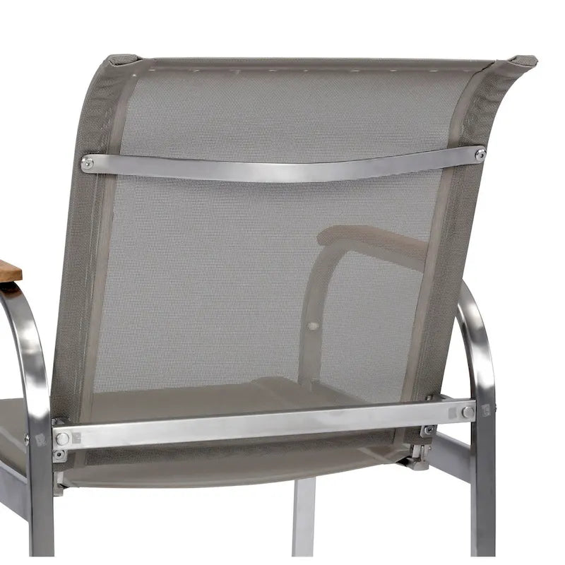 Paire de fauteuils d'extérieur en acier inoxydable Aruba et revêtement vinyle, par Homestyles