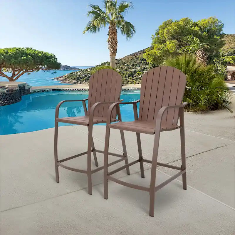 Pellebant 2PCS Patio Bar Stools - 25.19Dx21.96Wx48.22H