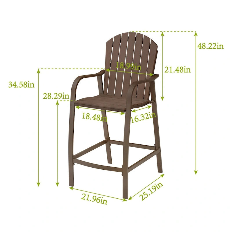 Tabourets de bar de patio Pellabant (lot de 2) - 64 cm (P) x 56 cm (L) x 122 cm (H)