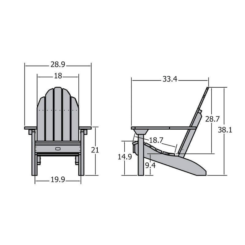 Chaise Adirondack écologique essentielle ELK OUTDOORS