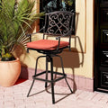 Tabouret de bar pivotant en aluminium Pellabant Patio avec coussin Sunbrella