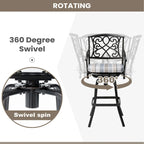 Tabouret de bar pivotant en aluminium Pellabant Patio avec coussin Sunbrella