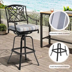Tabouret de bar pivotant en aluminium Pellabant Patio avec coussin Sunbrella
