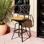 Tabouret de bar pivotant en aluminium Pellabant Patio avec coussin Sunbrella