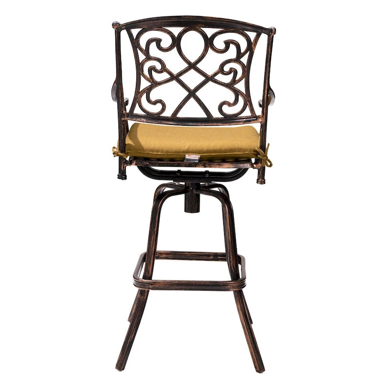 Tabouret de bar pivotant en aluminium Pellabant Patio avec coussin Sunbrella