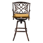 Tabouret de bar pivotant en aluminium Pellabant Patio avec coussin Sunbrella