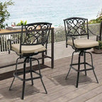 Tabouret de bar pivotant en aluminium Pellabant Patio avec coussin Sunbrella