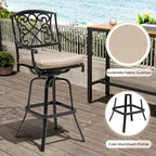 Tabouret de bar pivotant en aluminium Pellabant Patio avec coussin Sunbrella