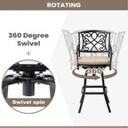 Tabouret de bar pivotant en aluminium Pellabant Patio avec coussin Sunbrella