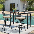 Tabouret de bar pivotant en aluminium Pellabant Patio avec coussin Sunbrella