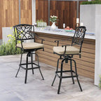 Tabouret de bar pivotant en aluminium Pellabant Patio avec coussin Sunbrella