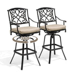 Tabouret de bar pivotant en aluminium Pellabant Patio avec coussin Sunbrella