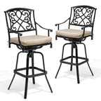 Tabouret de bar pivotant en aluminium Pellabant Patio avec coussin Sunbrella