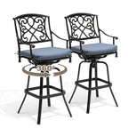 Tabouret de bar pivotant en aluminium Pellabant Patio avec coussin Sunbrella