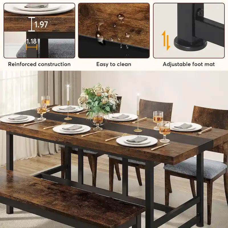 Table de salle à manger de 70 pouces pour la maison et la cuisine
