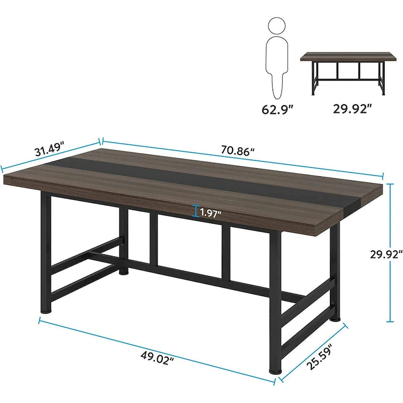 Table de salle à manger de 70 pouces pour la maison et la cuisine