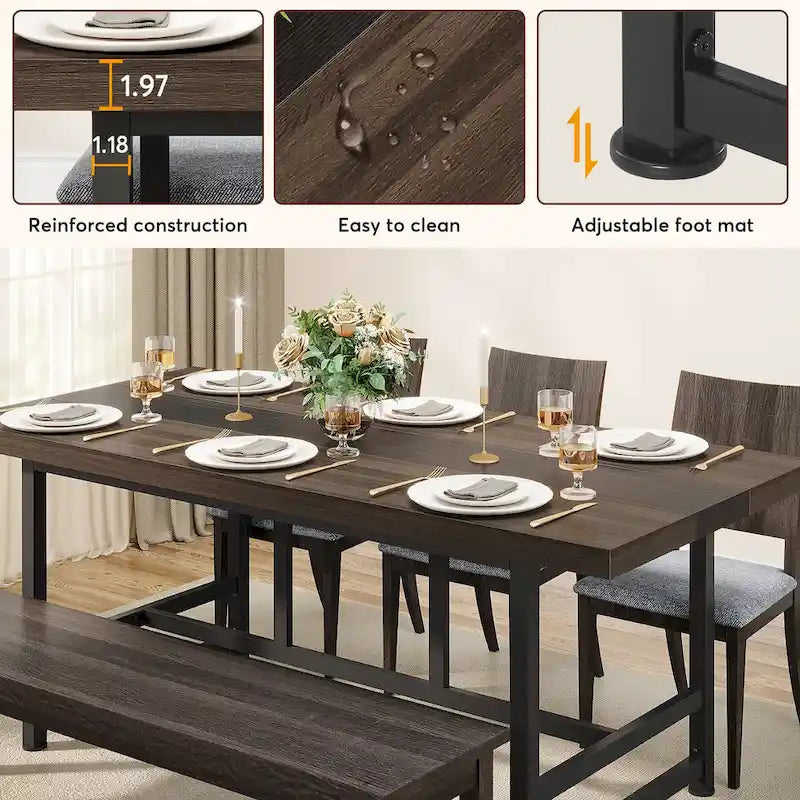 Table de salle à manger de 70 pouces pour la maison et la cuisine