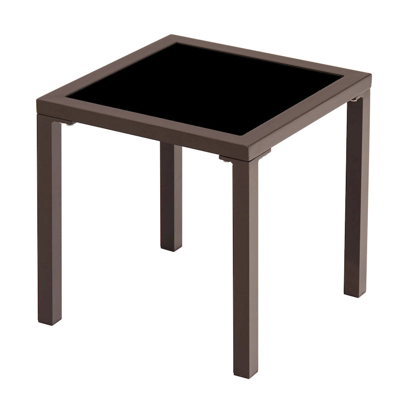 Ensemble de 3 pièces comprenant des chaises longues réglables en aluminium et une table d'appoint pour terrasse.