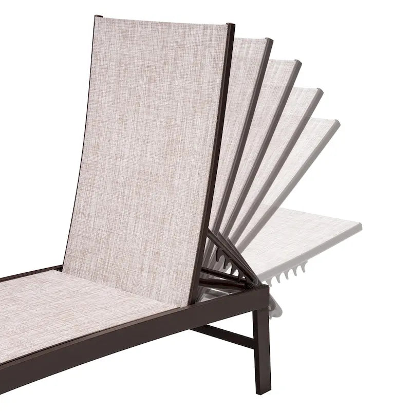 Ensemble de 3 pièces comprenant des chaises longues réglables en aluminium et une table d'appoint pour terrasse.