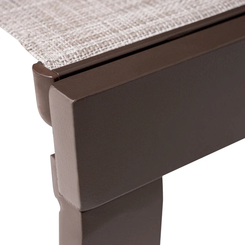 Ensemble de 3 pièces comprenant des chaises longues réglables en aluminium et une table d'appoint pour terrasse.