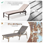 Ensemble de 3 pièces comprenant des chaises longues réglables en aluminium et une table d'appoint pour terrasse.