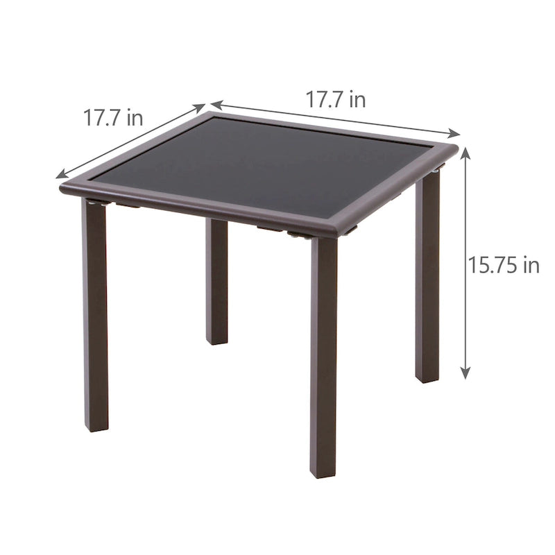Ensemble de 3 pièces comprenant des chaises longues réglables en aluminium et une table d'appoint pour terrasse.