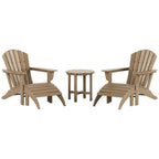 Fauteuil Adirondack d'extérieur écologique et résistant aux intempéries Polytrends Altura avec repose-pieds et table d'appoint (ensemble de conversation 5 pièces)
