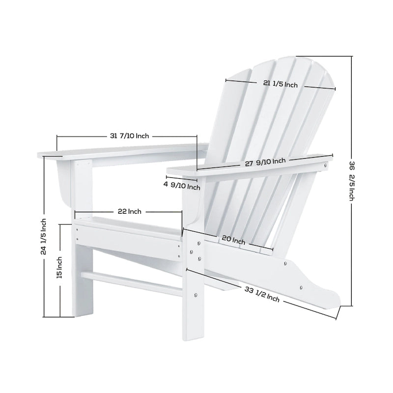 Fauteuil Adirondack d'extérieur écologique et résistant aux intempéries Polytrends Altura avec repose-pieds et table d'appoint (ensemble de conversation 5 pièces)