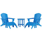 Fauteuil Adirondack d'extérieur écologique et résistant aux intempéries Polytrends Altura avec repose-pieds et table d'appoint (ensemble de conversation 5 pièces)