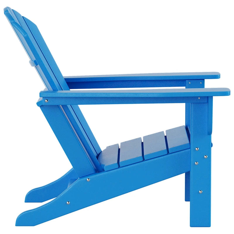Fauteuil Adirondack d'extérieur écologique et résistant aux intempéries Polytrends Altura avec repose-pieds et table d'appoint (ensemble de conversation 5 pièces)