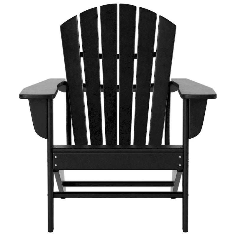Fauteuil Adirondack d'extérieur écologique et résistant aux intempéries Polytrends Altura avec repose-pieds et table d'appoint (ensemble de conversation 5 pièces)