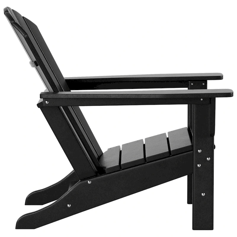 Fauteuil Adirondack d'extérieur écologique et résistant aux intempéries Polytrends Altura avec repose-pieds et table d'appoint (ensemble de conversation 5 pièces)