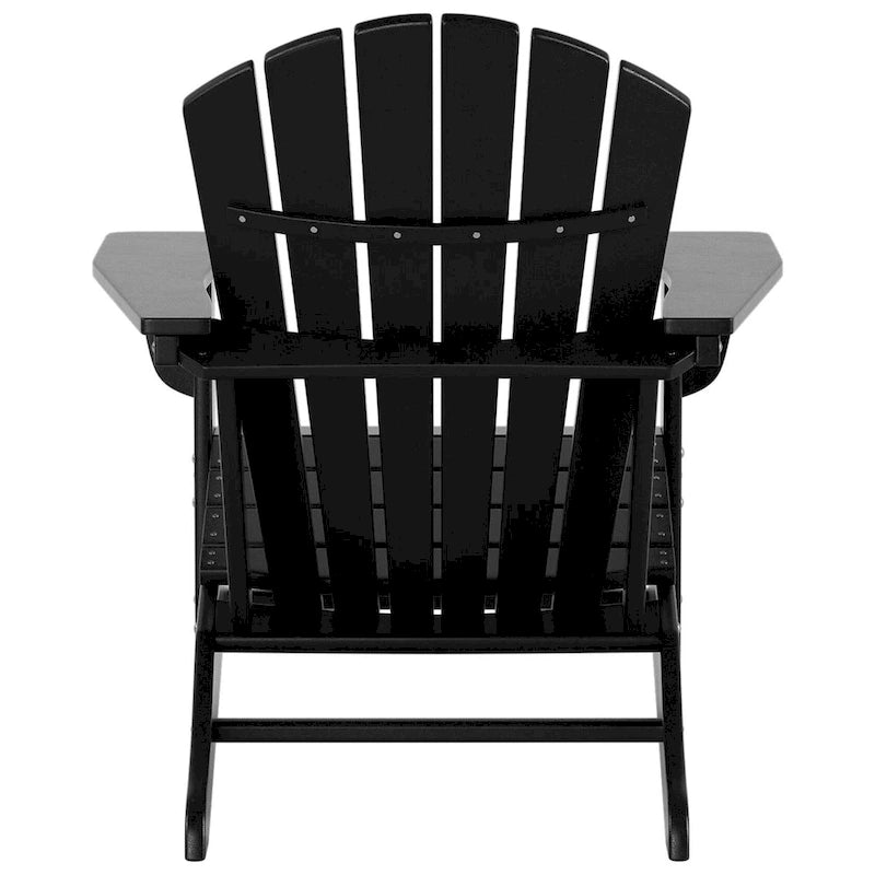 Fauteuil Adirondack d'extérieur écologique et résistant aux intempéries Polytrends Altura avec repose-pieds et table d'appoint (ensemble de conversation 5 pièces)