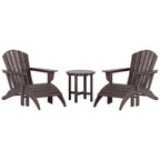 Fauteuil Adirondack d'extérieur écologique et résistant aux intempéries Polytrends Altura avec repose-pieds et table d'appoint (ensemble de conversation 5 pièces)