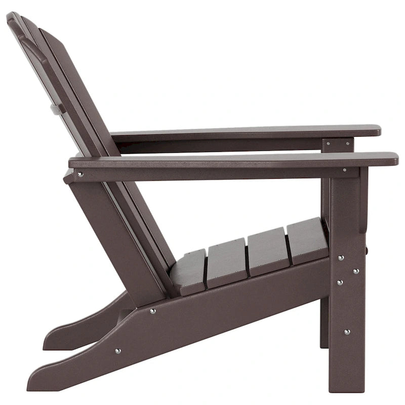 Fauteuil Adirondack d'extérieur écologique et résistant aux intempéries Polytrends Altura avec repose-pieds et table d'appoint (ensemble de conversation 5 pièces)