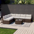 COSIEST 7-Piece Outdoor Furniture Set Wicker Sectional Sofa Set