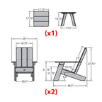 Ensemble de 3 chaises Adirondack et table d'appoint HIGHWOOD
