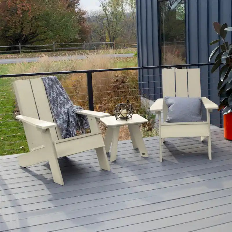 Ensemble de 3 chaises Adirondack et table d'appoint HIGHWOOD