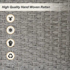 Fauteuil suspendu d'extérieur en osier pour 2 personnes avec coussin gris