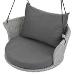 Fauteuil suspendu d'extérieur en osier pour 2 personnes avec coussin gris