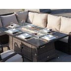 Ensemble canapé de patio en rotin avec table et chaises de salle à manger en aluminium