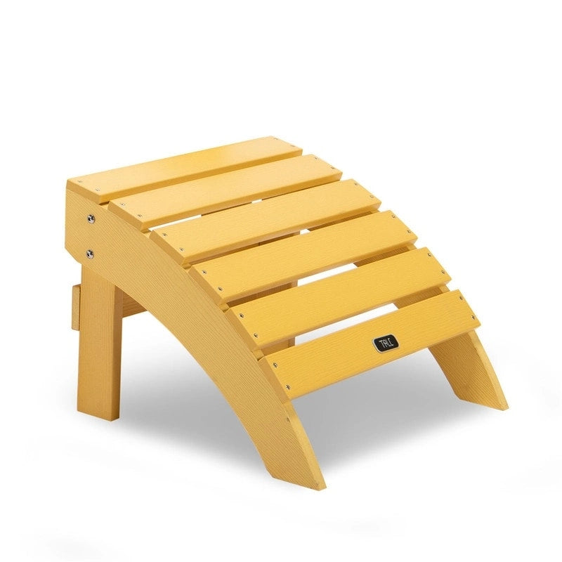 Pouf ottoman Adirondack en plastique imitation bois résistant aux intempéries et à la décoloration pour terrasse extérieure