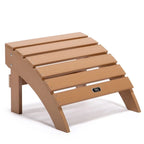 Pouf ottoman Adirondack en plastique imitation bois résistant aux intempéries et à la décoloration pour terrasse extérieure