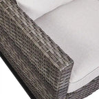Ensemble canapé d'angle d'extérieur en résine tressée Gymojoy avec poufs et coussins