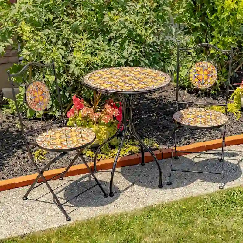 Ensembles bistro mosaïque - 23,5 x 23,5 x 29,75