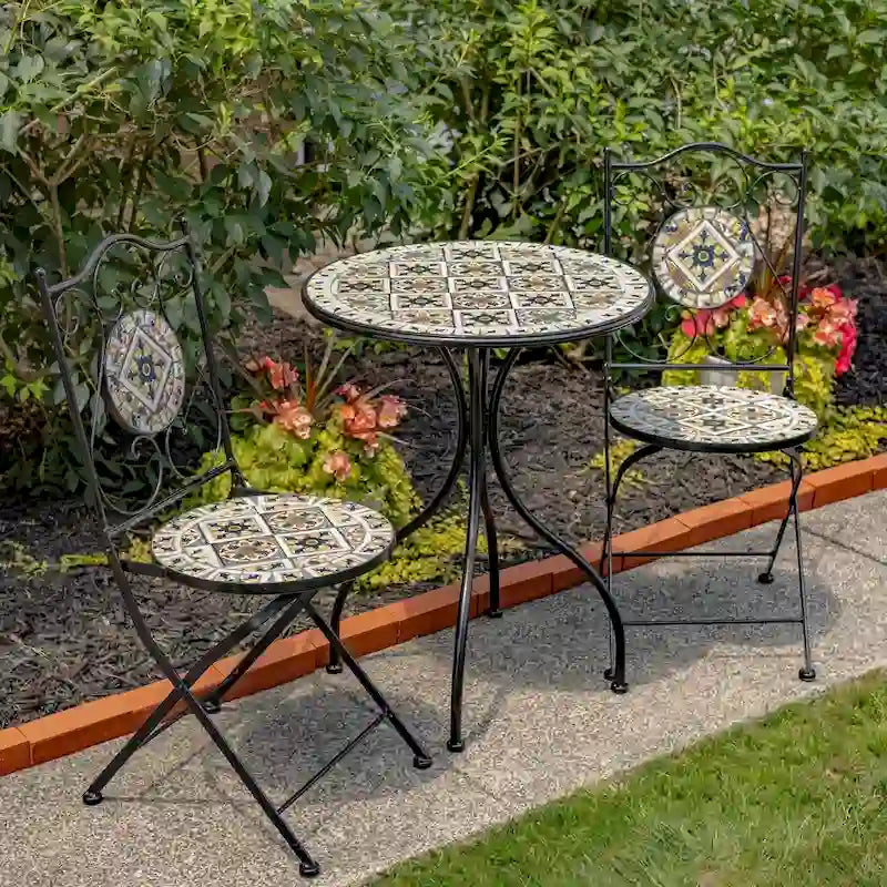 Ensembles bistro mosaïque - 23,5 x 23,5 x 29,75