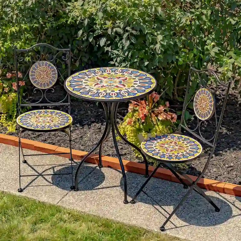 Ensembles bistro mosaïque - 23,5 x 23,5 x 29,75