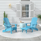 Chaise Adirondack pliante Seaton en polyéthylène avec repose-pieds coulissant, lot de 2